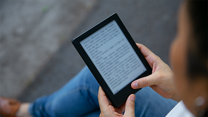 Woman reading an ebook