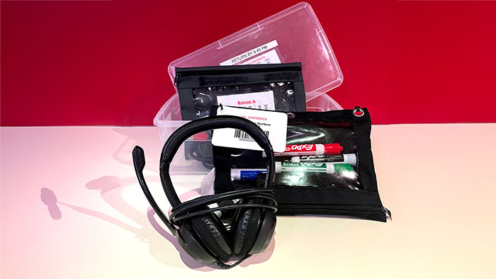 Checkout items available for use in study rooms