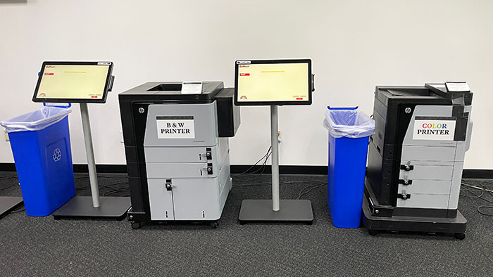Public printers in the After-Hours study area